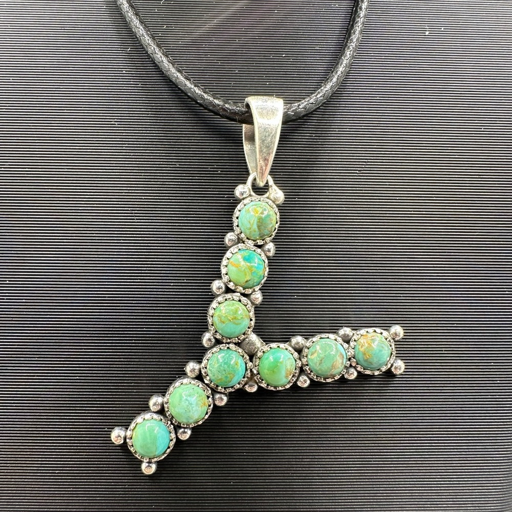 Y Sterling Silver 925 Turquoise Initial Letter Y Necklace Pendant Handmade